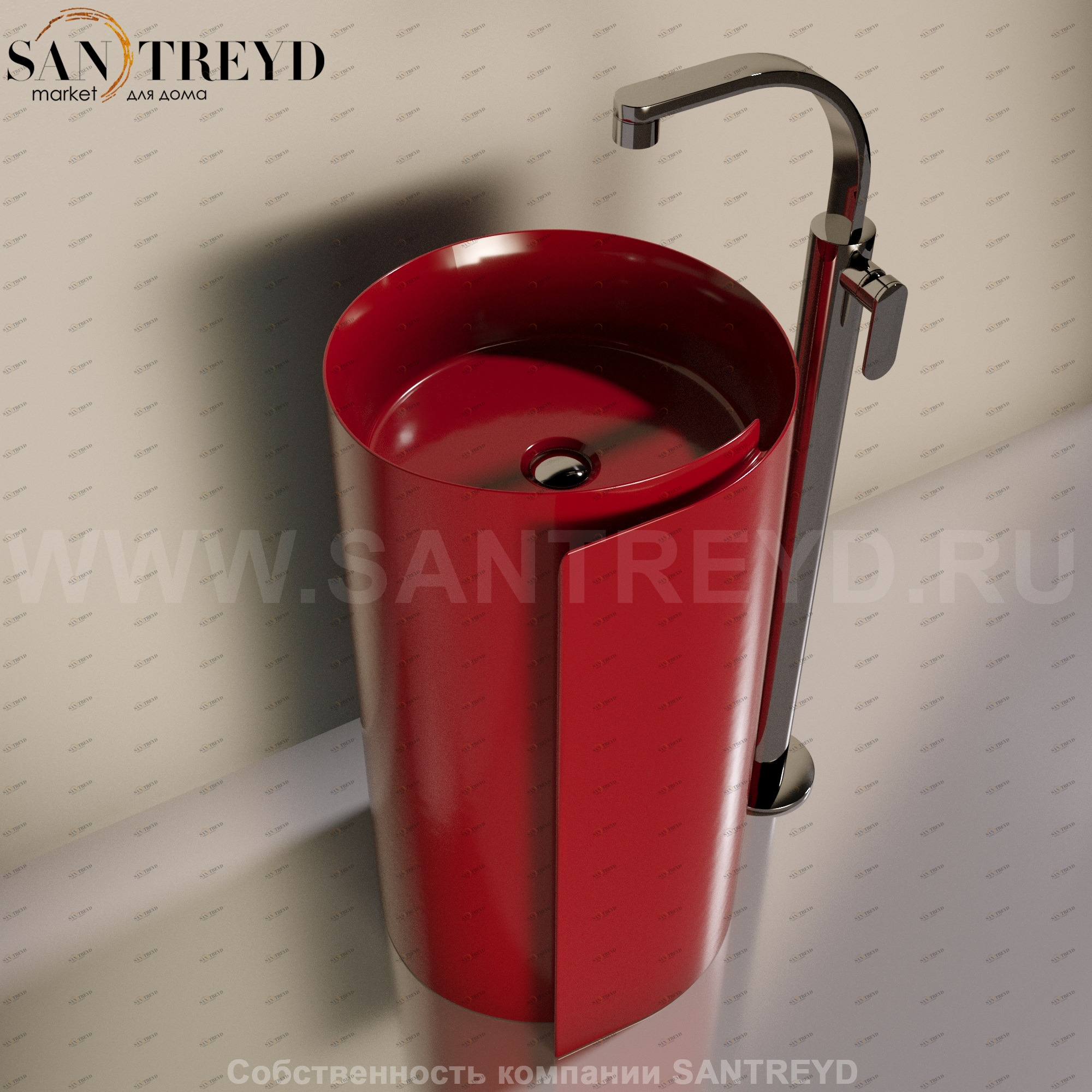 MR44C3011 Напольная раковина стоящая круглая Ceramica Flaminia Roll