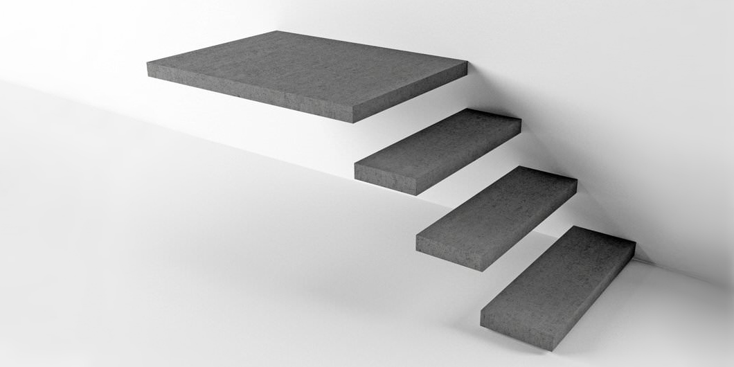 BetOn Площадка лестницы с креплением 1240*900 серая ЛЕСТНИЦЫ ИЗ БЕТОНА ST701Р - Вид №1