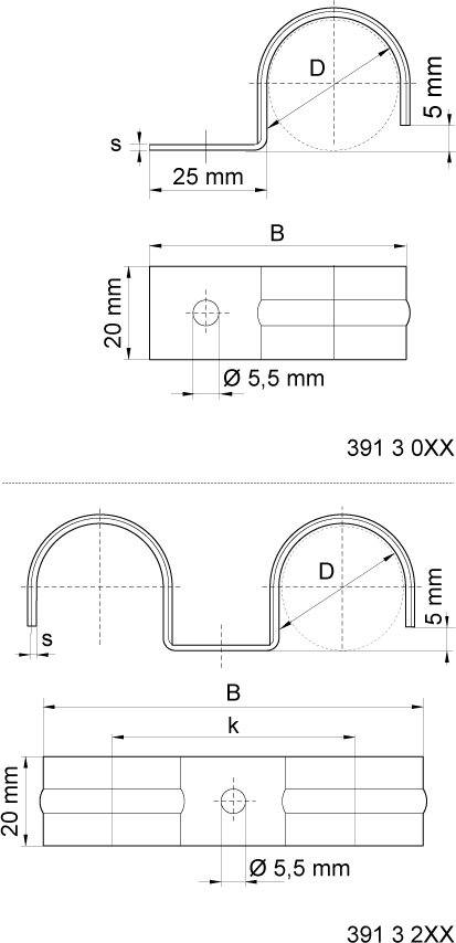 3913020 Монтажные профиля BIS Напольные хомуты для монтажа труб к полу WALRAVEN  - Вид №1