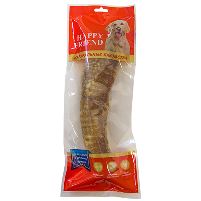 ПР0048364 Лакомство для собак Трахея говяжья HAPPY FRIEND 