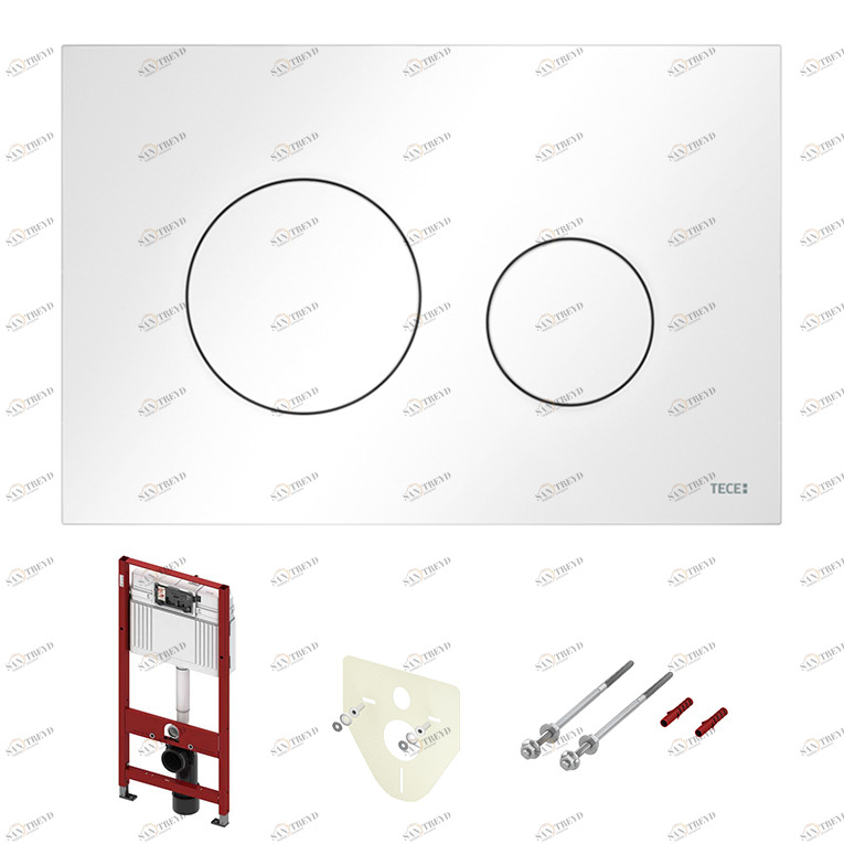 K400600 Комплект инсталляции 4 в 1 с панелью смыва ТЕСЕloop для установки подвесного унитаза (K400600) Tece TECEbase