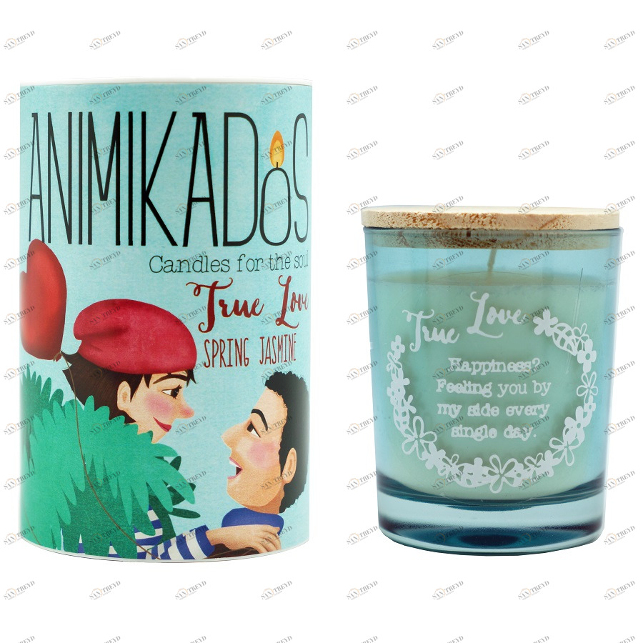 Свеча ароматическая цитрусово-цветочная True Love Animikados AMBIENTAIR  00-3880982 Зеленый 