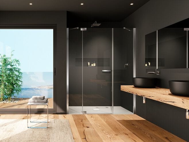 Стеклянная ниша душевая кабина с распашной дверью Provex Industrie E-Lite ARCH-00086950