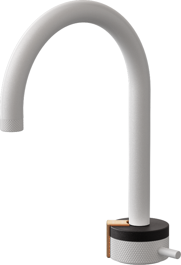 E-11502-R1BK-L2BRG-WT Однорычажный прогрессивный смеситель для раковины - излив 16см GRAFF MOD+