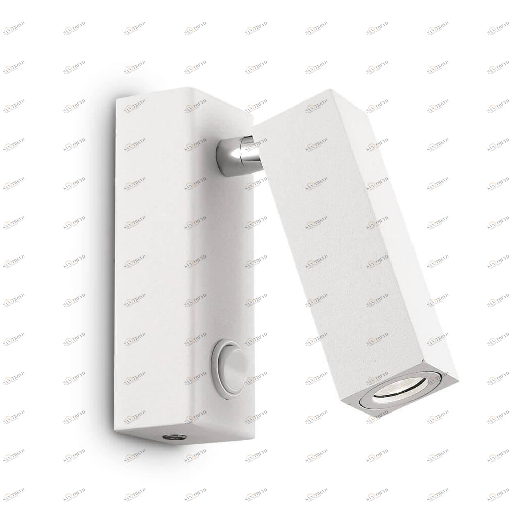 Спот настенный светодиодный с выключателем белый Page Bianco Page Ap Square IDEAL LUX PAGE BIANCO 00-3925248 Белый 