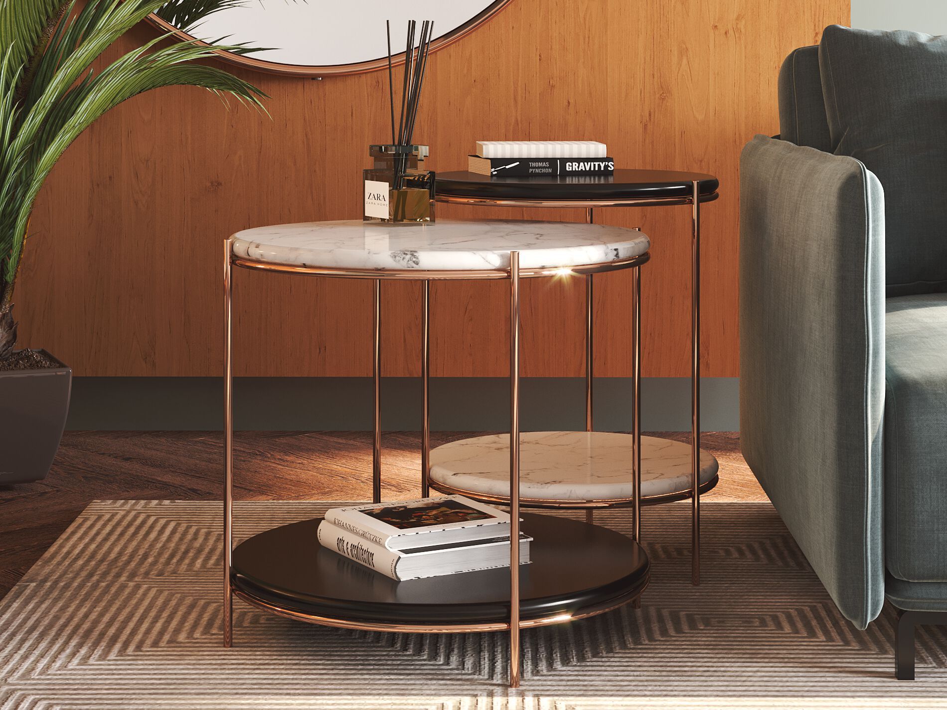 Круглый мраморный журнальный столик PRADDY Metro ARCH-00079609 - Вид №1