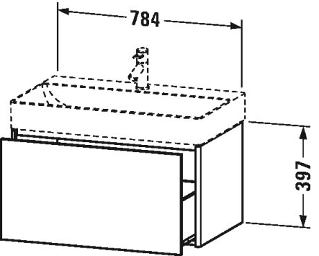 XS406202222 XSquare Тумбочка подвесная Белый глянцевый декор Duravit - Вид №1
