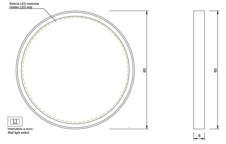 Круглое зеркало со встроенным освещением Nic скобки ARCH-00115989 - Вид №6