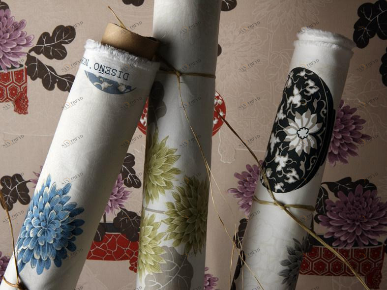 Equipo DRT Набивная хлопковая ткань с цветочными мотивами Stampati sun-id-1515456