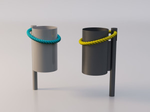 Наружные оцинкованные стальные стойки для мусора