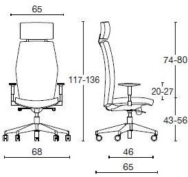 Diemme Офисное кресло руководителя из эко-кожи с 5 спицами и подголовником Duke sun-id-1346681 - Вид №6