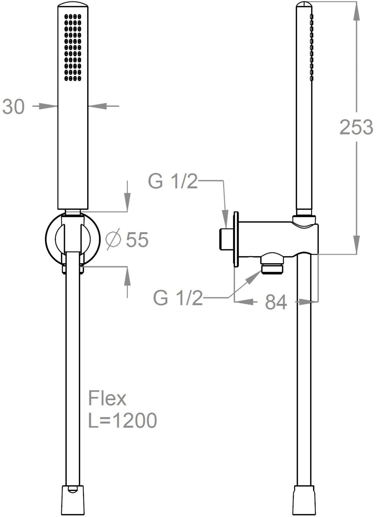 Fir Italia Настенный латунный ручной душ с подставкой Synergy open 93 9304817 - Вид №1