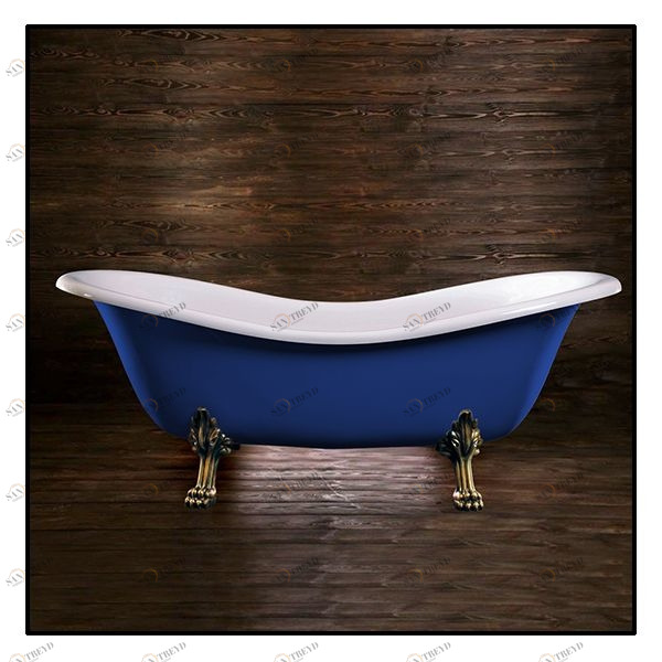 Ванна Akcjum Cleopatra WR-05-01-BR-C овальная синяя с золотыми ножками WR0501BRC