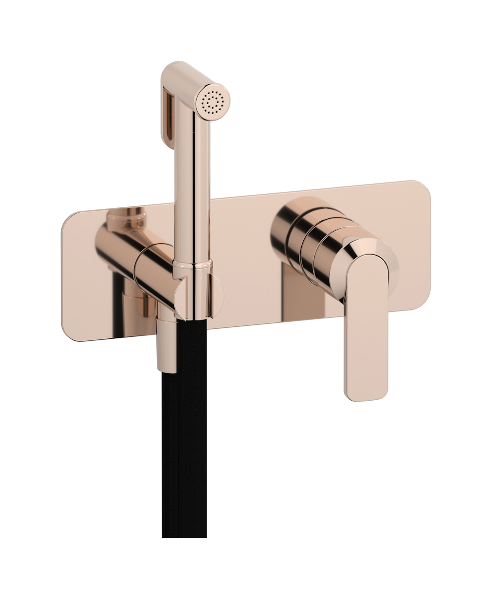 Внешние части гигенического душа со смесителем. WE ARE IB c6706rs Rose Gold C-67