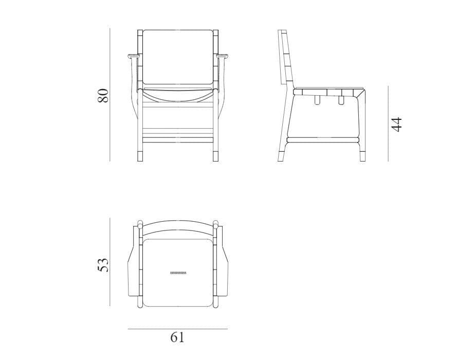 Садовое кресло из красного дерева и кожи с подлокотниками Exteta Levante ARCH-00082375 - Вид №28