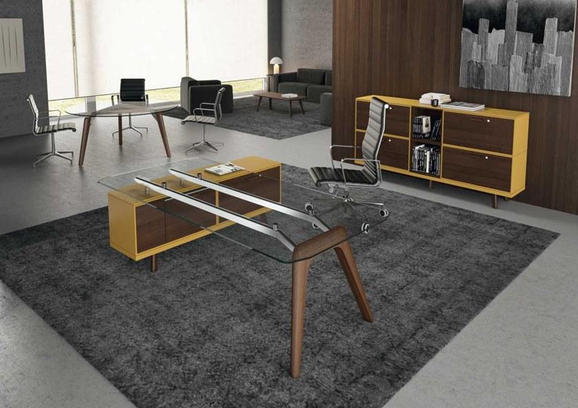 Bralco Рабочий стол из стекла со встроенной полкой Rail sun-id-1361862 - Вид №4