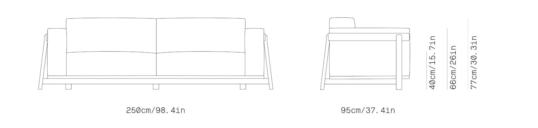 4-местный тканевый линейный диван Omelette Editions масала ARCH-00079831 - Вид №4
