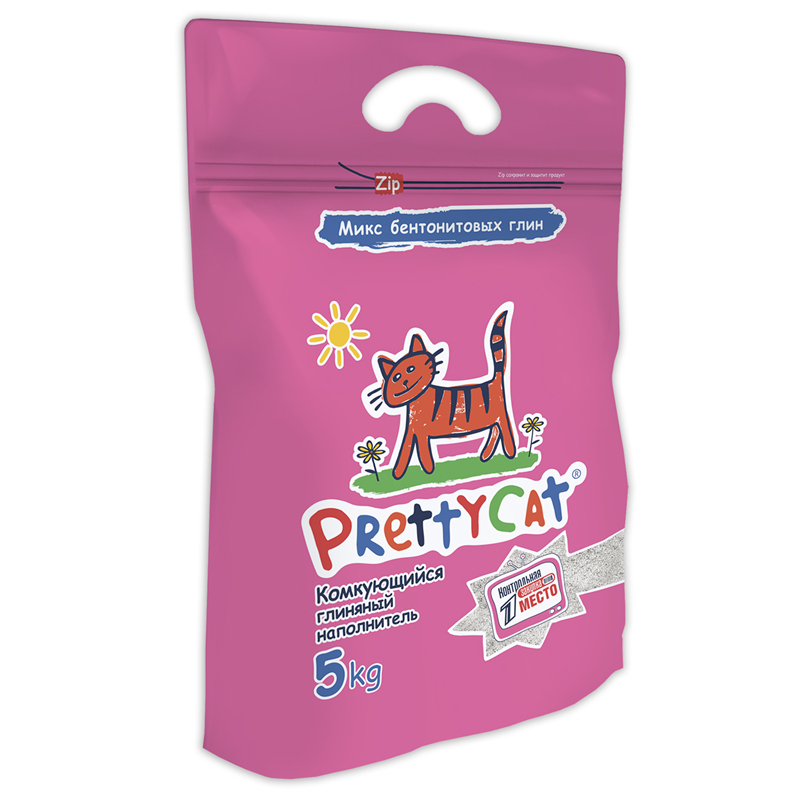 Т0044443 Наполнитель для кошачьего туалета Euro Mix бентонитовый комкующийся 5 кг PrettyCat  - Вид №1