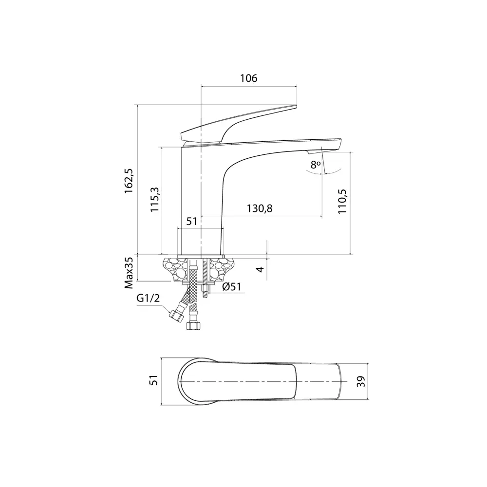 89392200 Смеситель для раковины Iddis Lahta LAHGM00i01 однорычажный цвет графит матовый STLM-1562944 - Вид №5