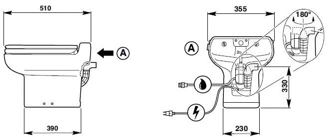 Cptls Приставной унитаз напольный Белый Sanitrit  Италия  - Вид №2