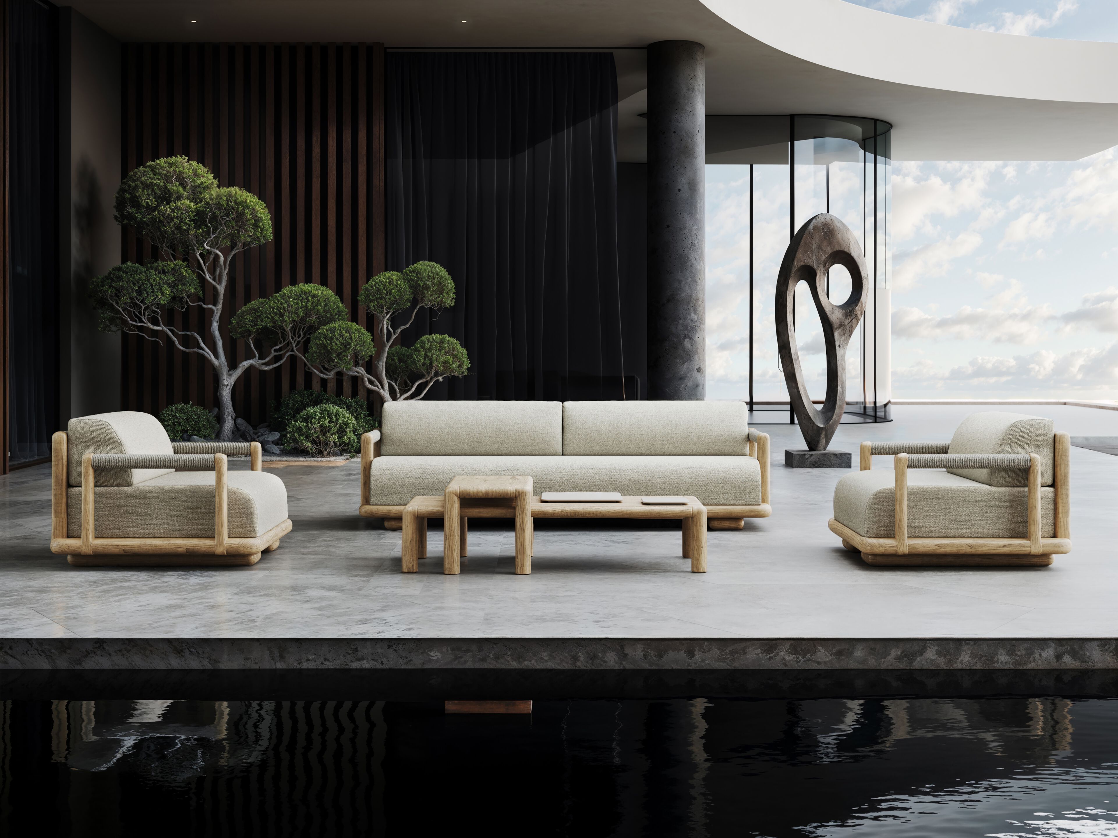 3-местный тканевый садовый диван SNOC Caleo ARCH-00017186 - Вид №2