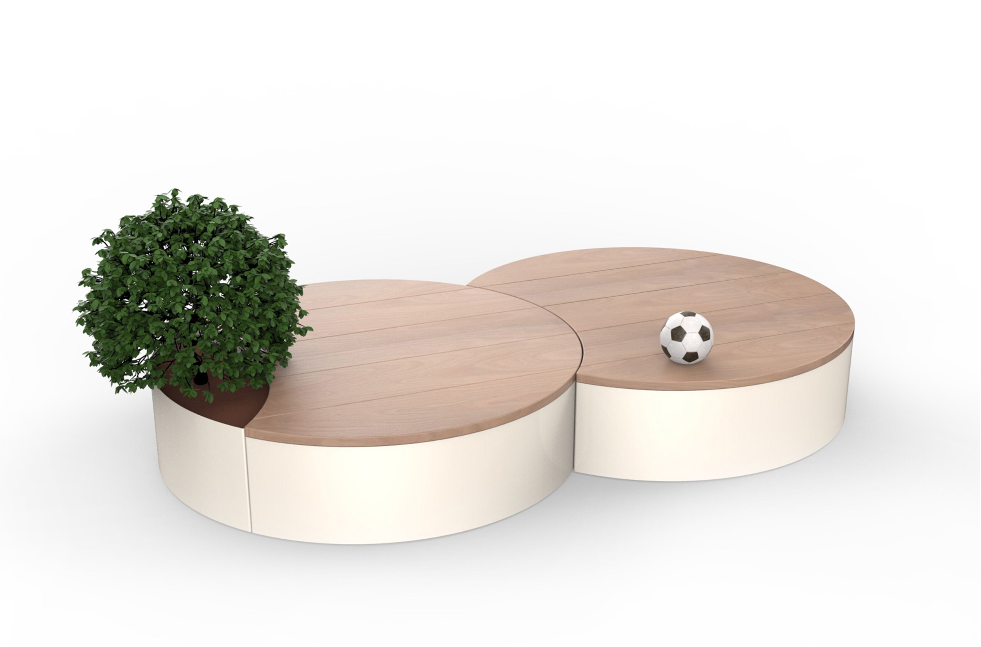 Секционная круглая скамейка из стали и дерева со встроенной плантатором CITYSì CIRCUS ARCH-00096184 - Вид №2