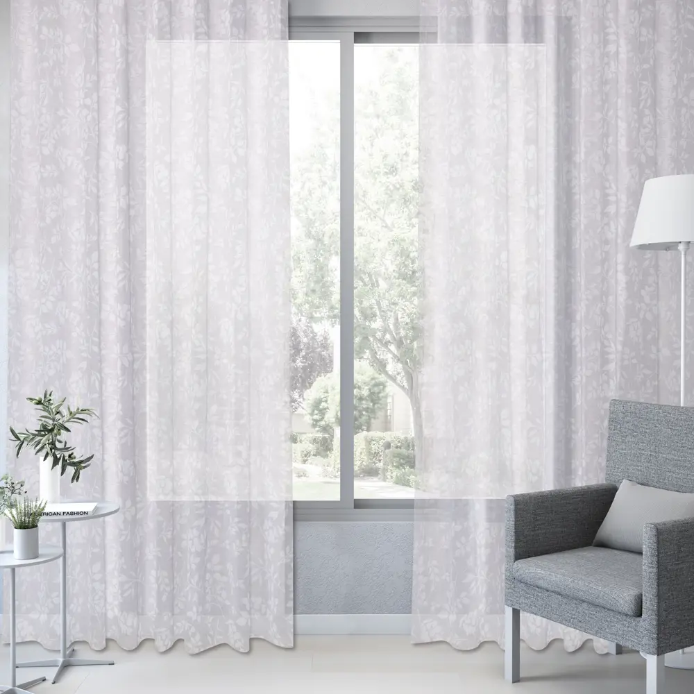 Тюль на ленте Inspire Rowan 250x280 см цвет бело-серый 83562087 STLM-2094442  - Вид №6