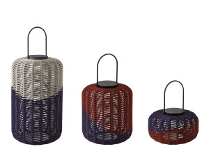 Уличный фонарь с плетеной алюминиевой рамой и перезаряжаемым светодиодом