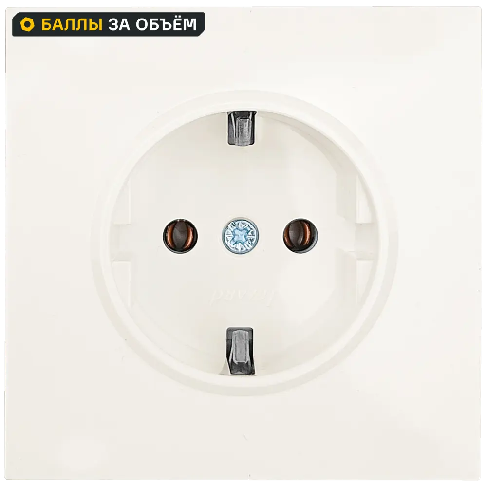 Розетка встраиваемая Lezard Zima с заземлением цвет слоновая кость 89446314 STLM-2068687