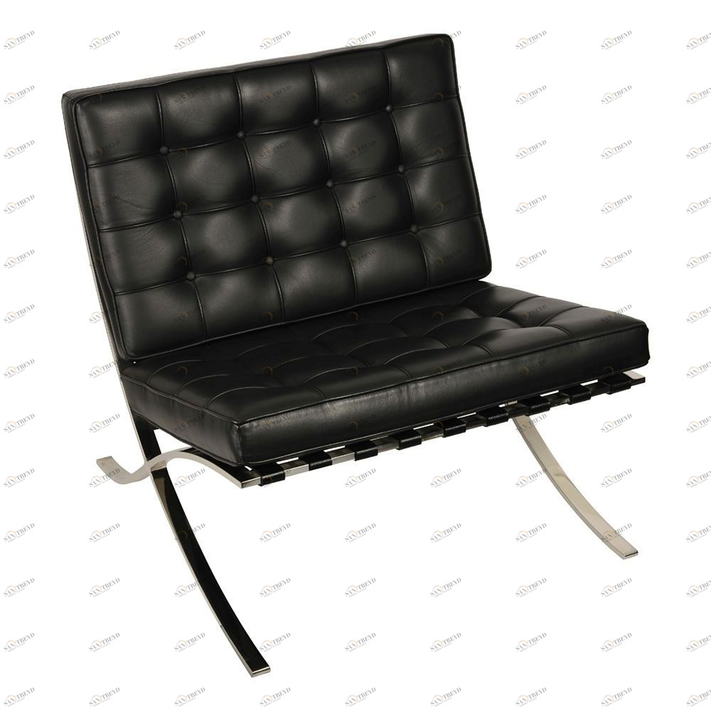 Кресло черное дизайнерское со стежкой Barcelona Style Chair SOHO DESIGN ДИЗАЙНЕРСКИЕ, BARCELONA 131536 Черный 