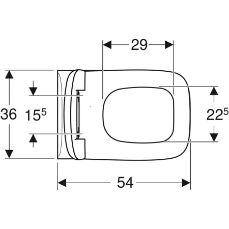 501.758.00.1 Комплект подвесного унитаза Geberit Renova Plan вертикальный смыв, с сиденьем для унитаза Geberit  - Вид №3