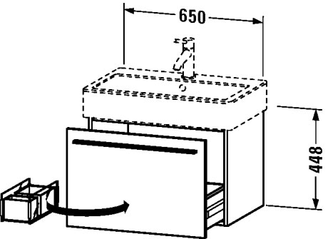 XL604201818 Тумбочка подвесная X-Large #XL6042 650 x 443 мм Белый матовый, декор Duravit - Вид №1