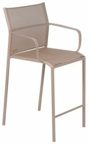 Fermob Высокий алюминиевый табурет с подлокотниками со спинкой Cadiz 8705