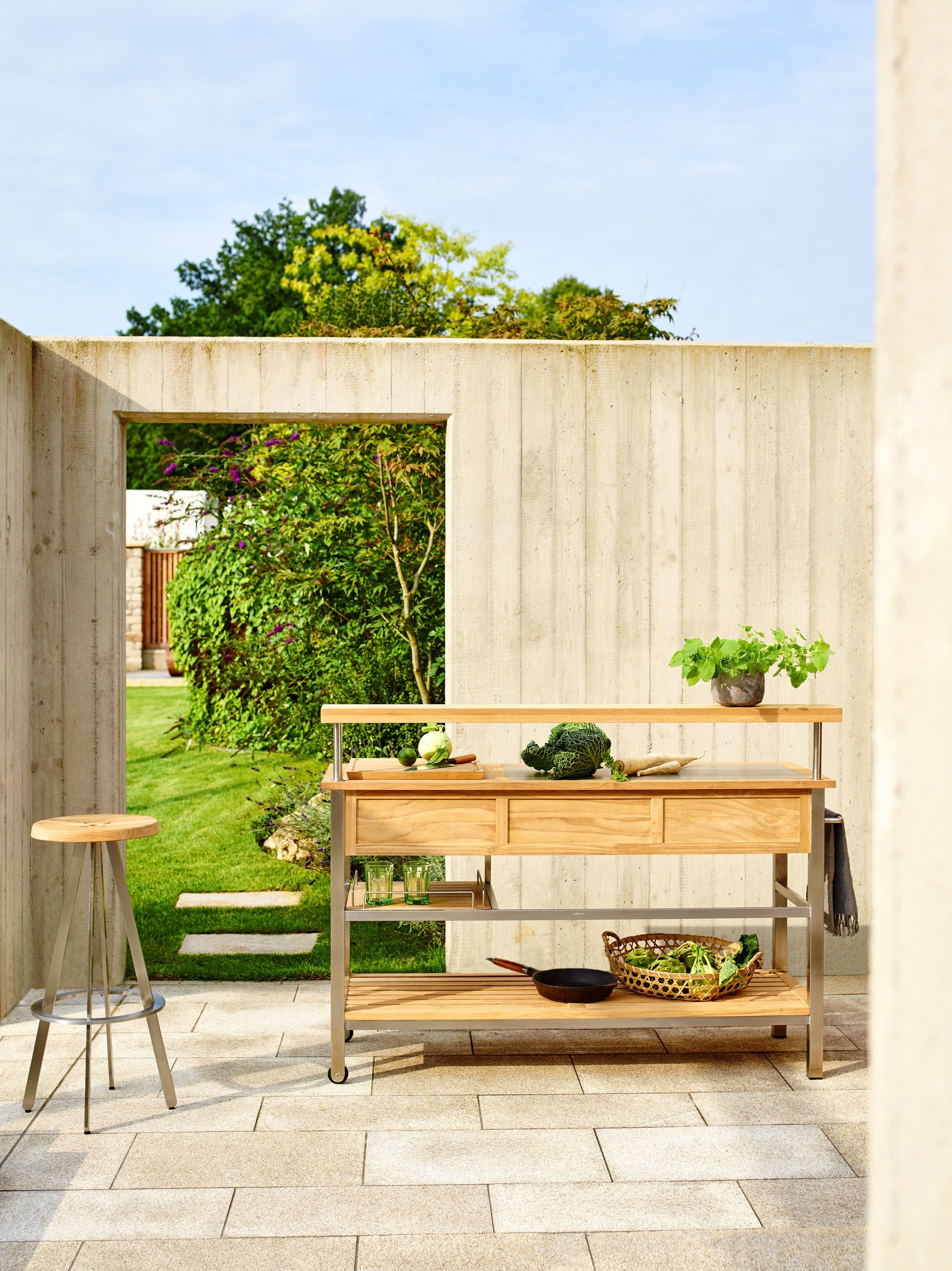 Садовая тележка из тикового дерева solpuri Butler ARCH-00028386 - Вид №5