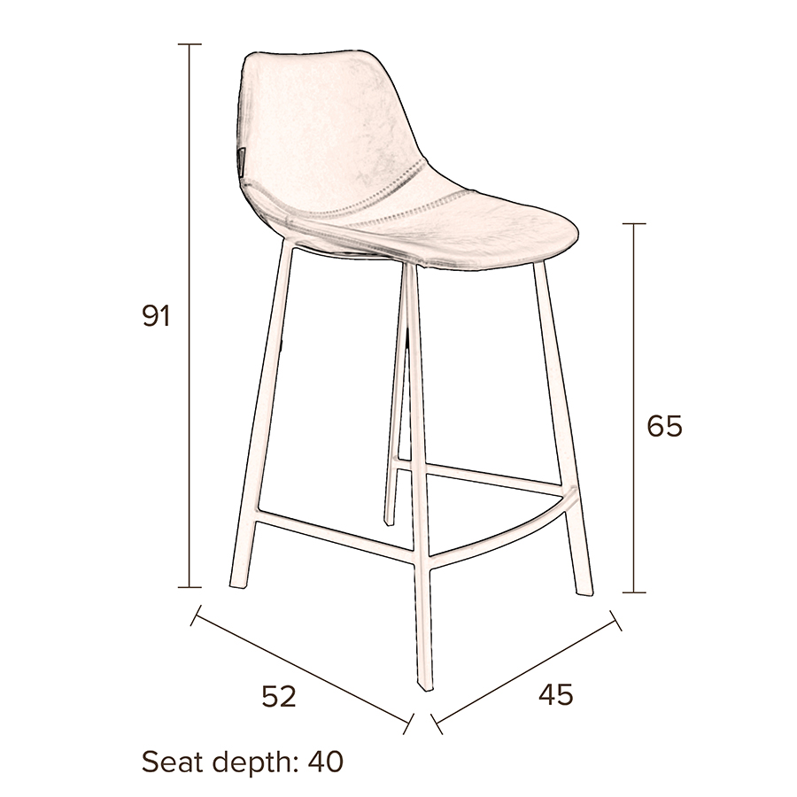 Стул высокий Franky бирюзовый Dutchbone 1500067 - Вид №10