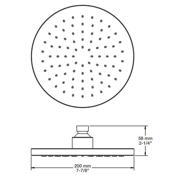 Круглая потолочная душевая головка BARIL TET-0810-01 ARCH-00143551 - Вид №2