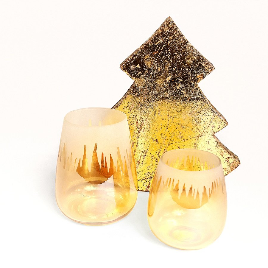 Подсвечник стеклянный H 7 см золотой EnjoyMe ENJOYME  253071 Золото  - Вид №2