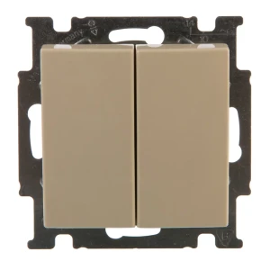 Выключатель встраиваемый ABB Basic 55 2 клавиши, цвет бежевый 13593562 STLM-2116513