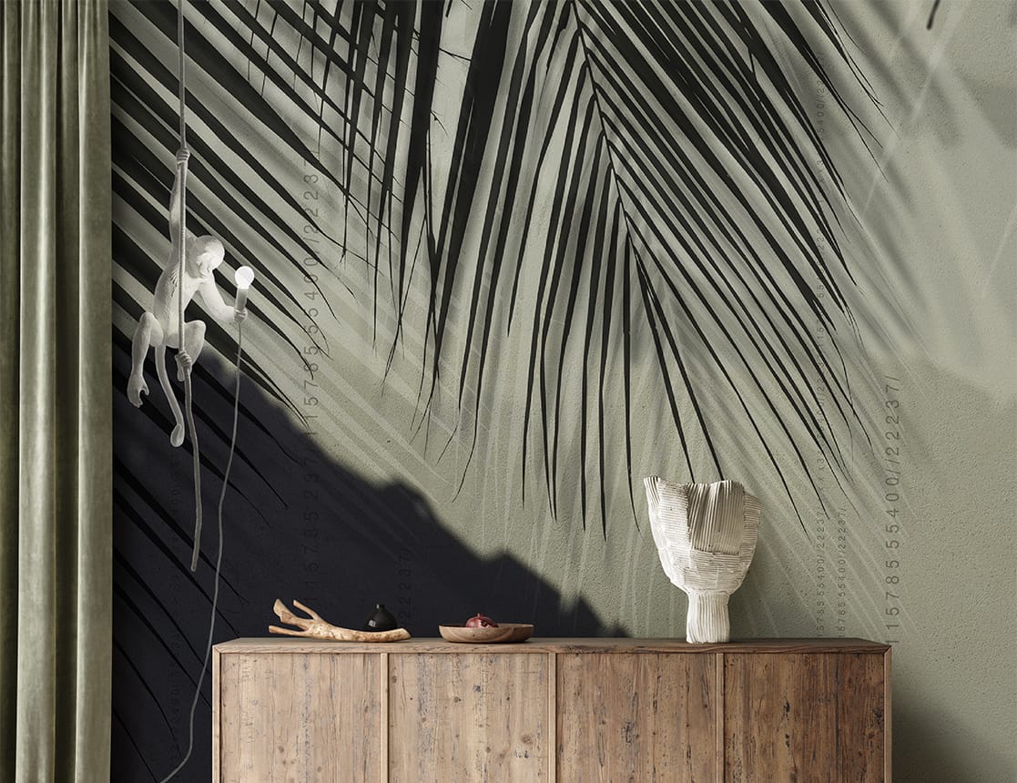 Виниловые или стекловолоконные обои N.O.W. Edizioni CONCRETE PALM SHADOW ARCH-00136882 - Вид №1