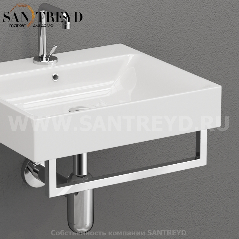 911601 Полотенцедержатель 410 мм ФРОНТАЛЬНЫЙ для арт. 3530, и БОКОВОЙ для арт. 3530, 3531, 3532, 3533, 3534, 3535, 3536, 3545 и 3550, цвет Хромированный Kerasan Cento Италия