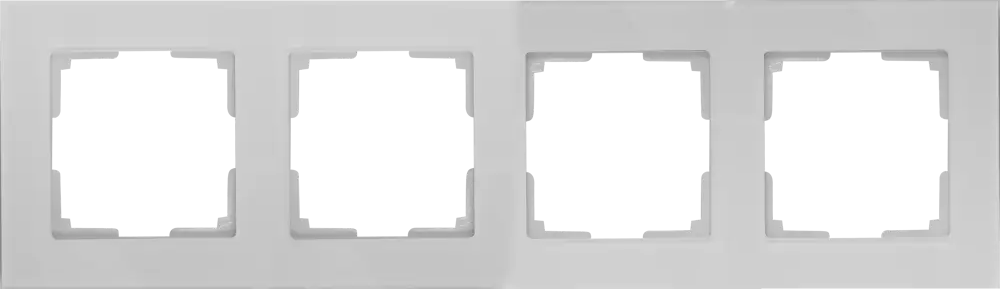 WERKEL Favorit - Стеклянная рамка для розеток на 4 поста в белом цвете 17781608