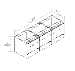 C525M3L50.101RV Тумба подвесная с 3 выдвижными ящиками 50 см A. e T. Italia TRACE Белый матовый - Дуб Италия AeT ITALIA - Вид №1