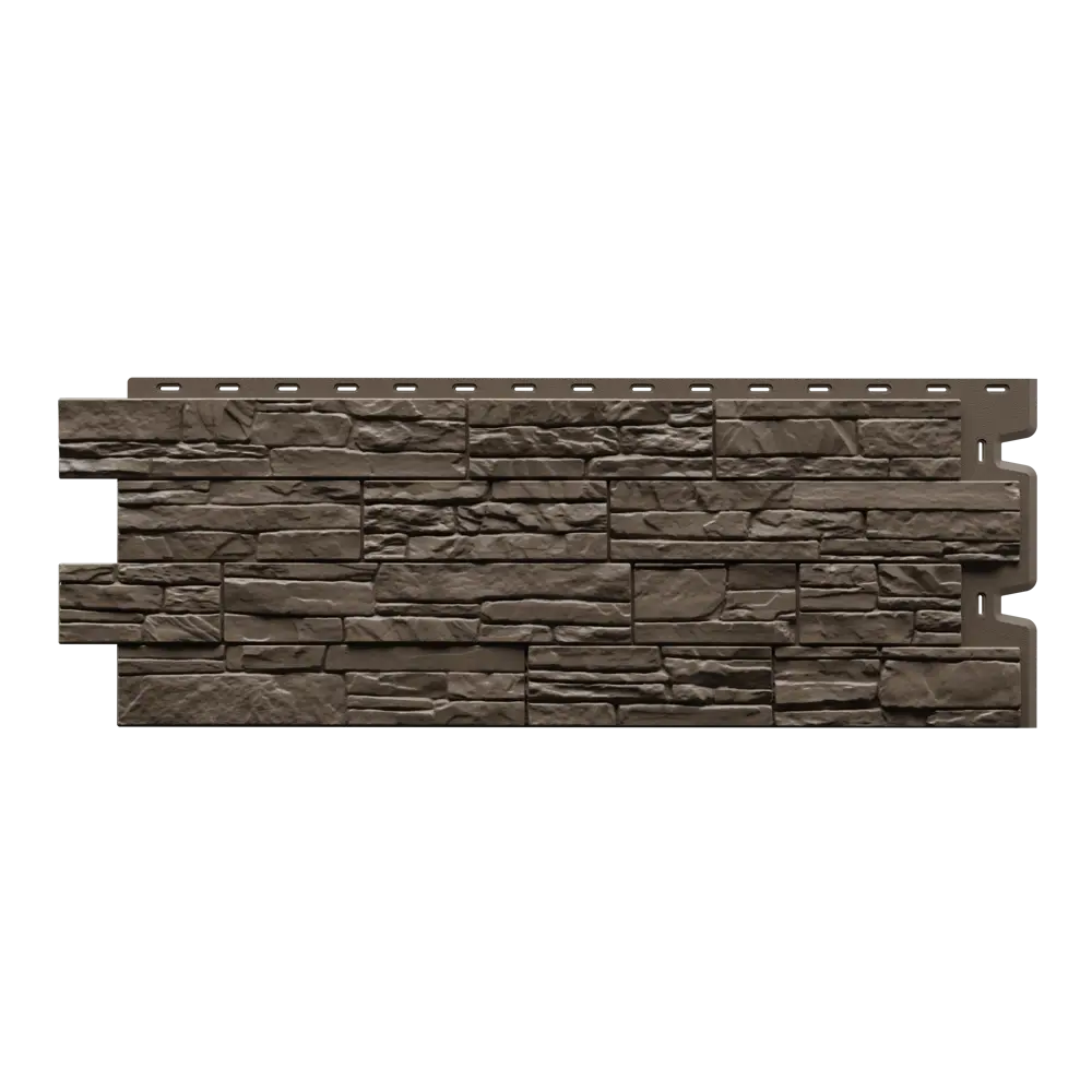 Фасадная панель Docke Dacha Скала камень 1.19 м 0.44 м² темно-коричневый DÖCKE Алтай STLM-2036136