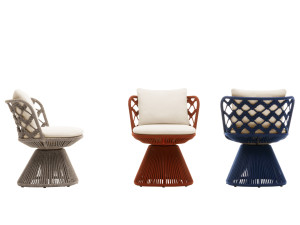 Алюминиевый садовый стул и полипропиленовые ленты