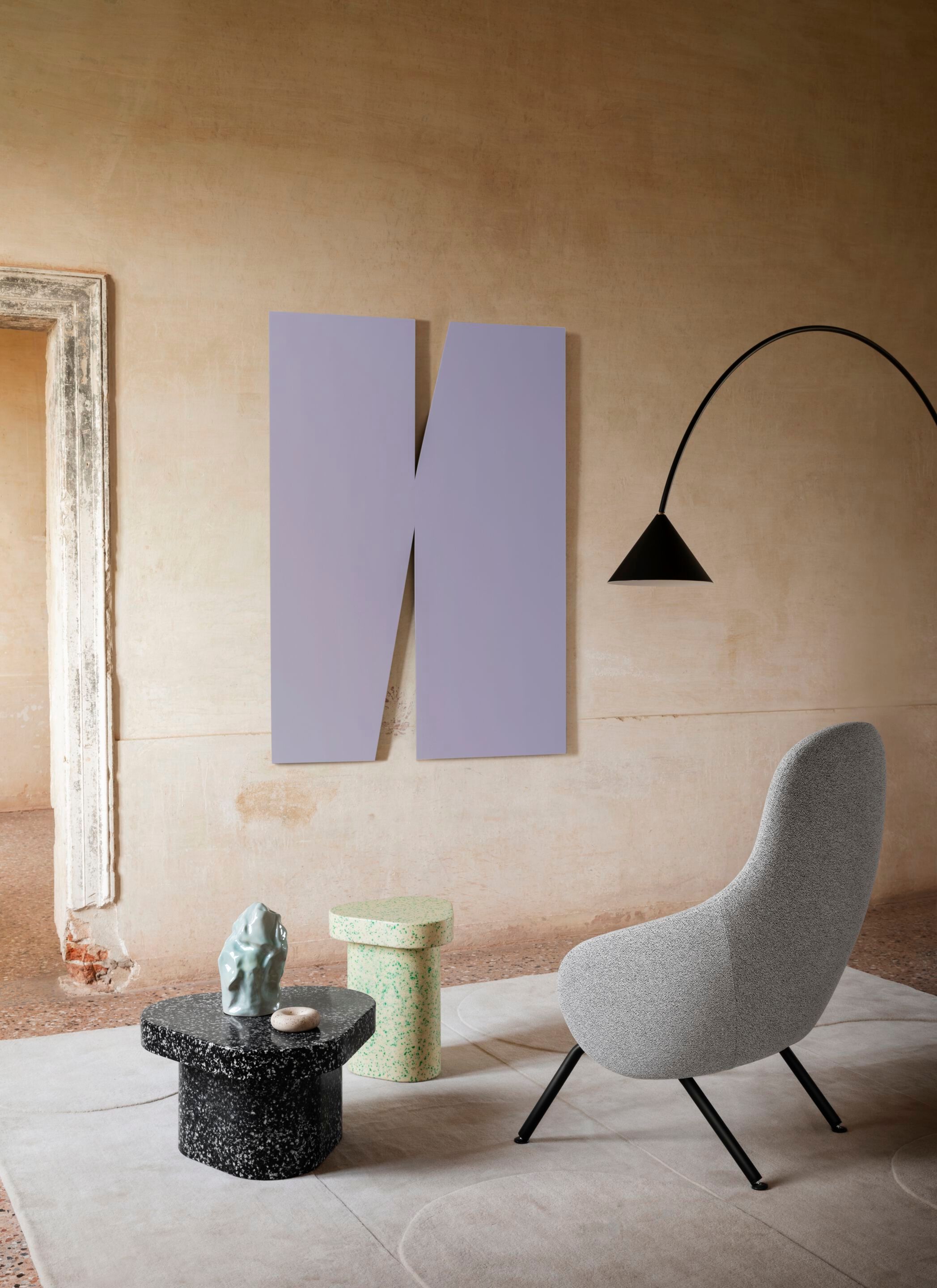 Тканевое кресло с подлокотниками и трубчатым основанием Miniforms Nebula ARCH-00140272 - Вид №1