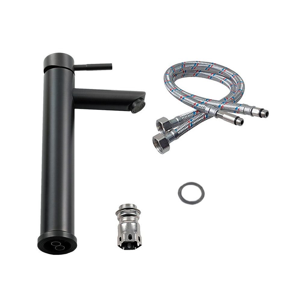 Смеситель д/ум MELANA-610102PVD-B Tondo нерж.сталь, однорычажный, графит  - Вид №3