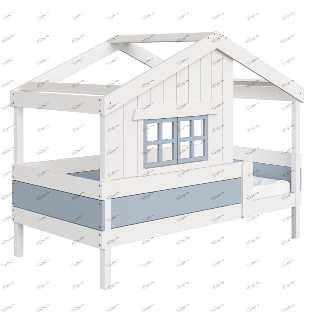 Кровать одноярусная белая с серым "Шале M" ELLIPSE ELLIPSE HOME 00-3951317 Белый;серый Santreyd 