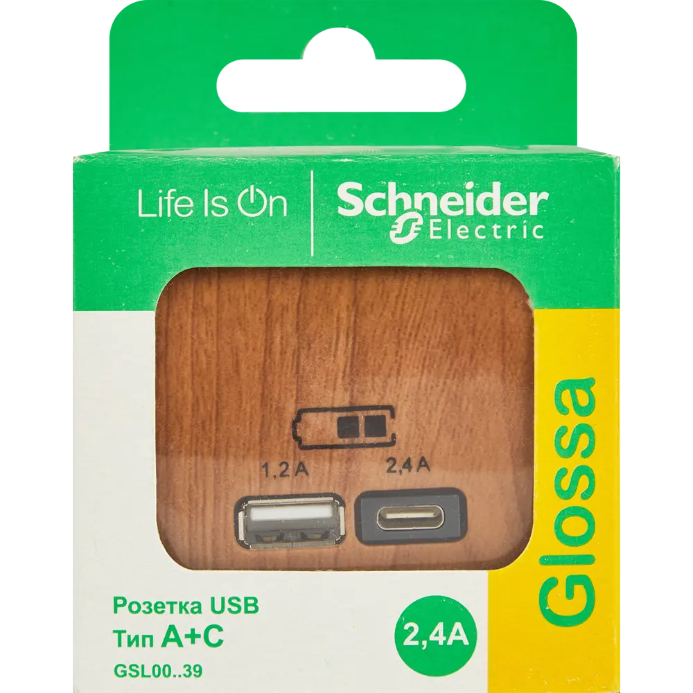 Розетка USB A+С встраиваемая Systeme Electric Glossa цвет дуб 85622154 STLM-2124243 - Вид №4
