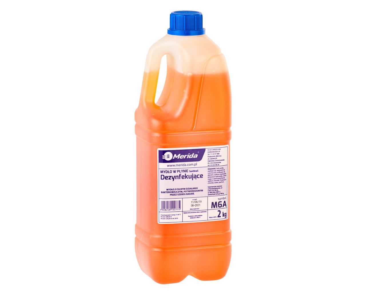 M6A ДЕЗИНФЕКЦИОННОЕ жидкое мыло, бутылка 2 кг, аромат грейпфрута Merida 