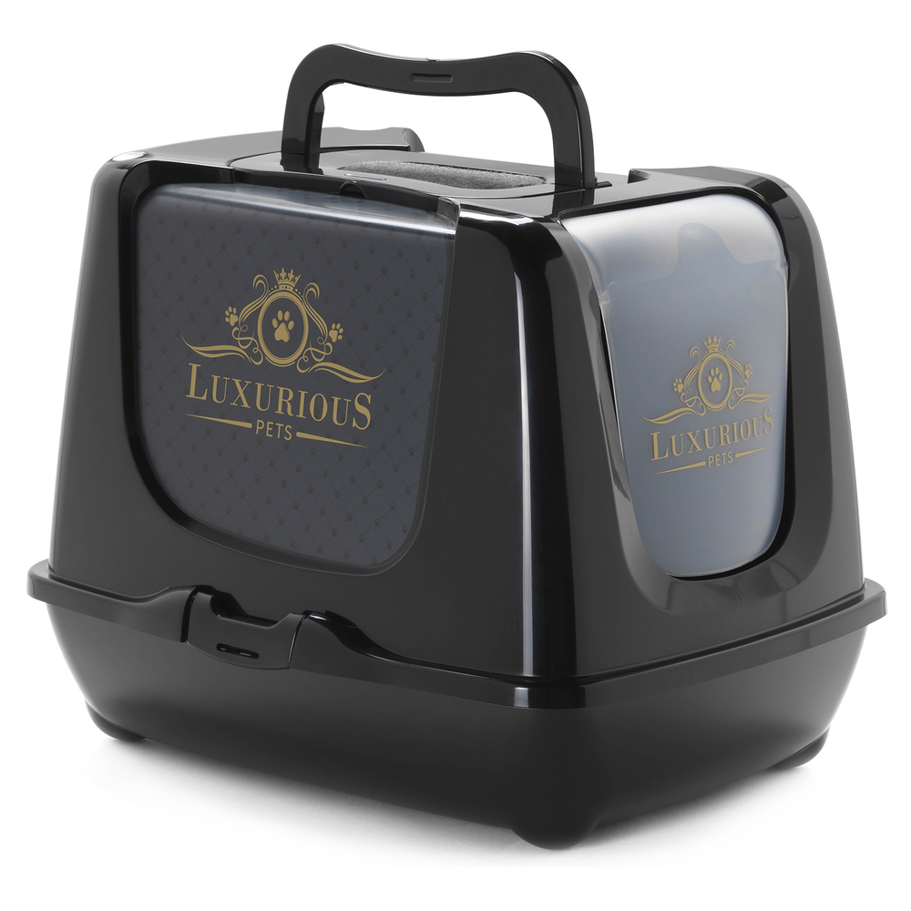 ПР0059064 Био-туалет для кошек Luxurious с совком, черный 50x39x37h см MODERNA  - Вид №1